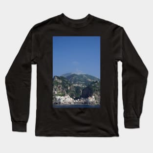 amalfi coast southwestern italy seaside town view from sea Long Sleeve T-Shirt